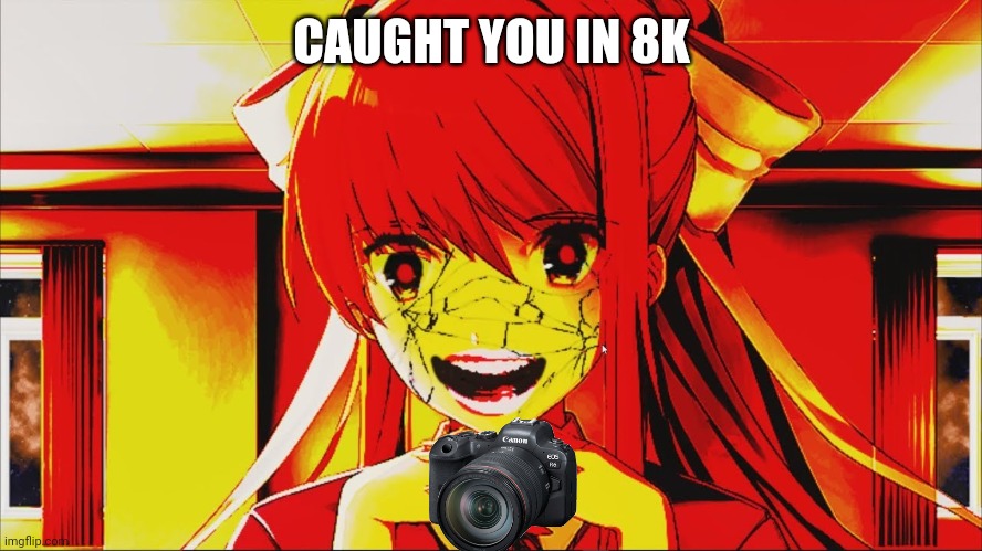 u | CAUGHT YOU IN 8K | image tagged in just monika | made w/ Imgflip meme maker
