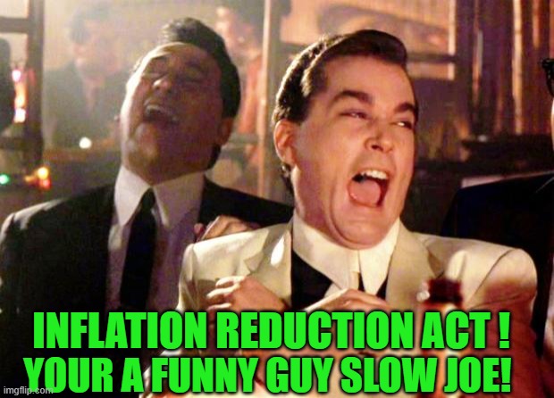 stop your killing us | INFLATION REDUCTION ACT ! YOUR A FUNNY GUY SLOW JOE! | image tagged in slow joe,democrats | made w/ Imgflip meme maker