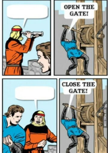 High Quality CLOSE THE DAMN GATE!! Blank Meme Template