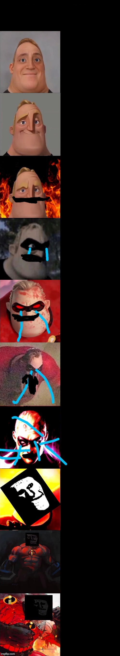 High Quality Mr incredible becoming evil and sad at the same time Blank Meme Template