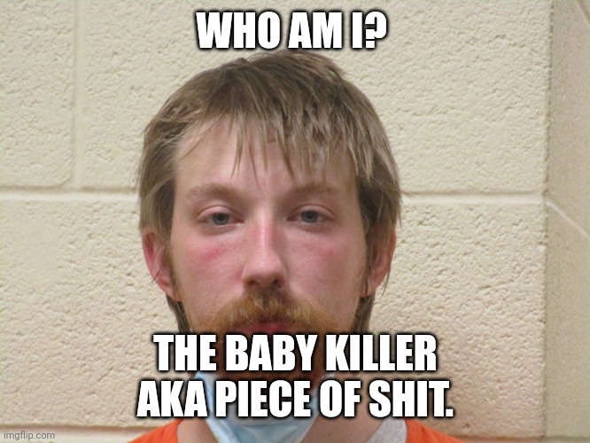 Ronald Hicks Jr |  WHO AM I? THE BABY KILLER AKA PIECE OF SHIT. | image tagged in ronald hicks jr the baby killer,funny memes,murder hornet,baby daddy | made w/ Imgflip meme maker