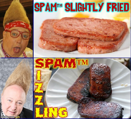 How do you like your SPAM™? | SPAM™ SLIGHTLY FRIED; SPAM™; I
Z
Z
       LING | image tagged in vince vance,spam,medium rare,well done,cooking,memes | made w/ Imgflip meme maker