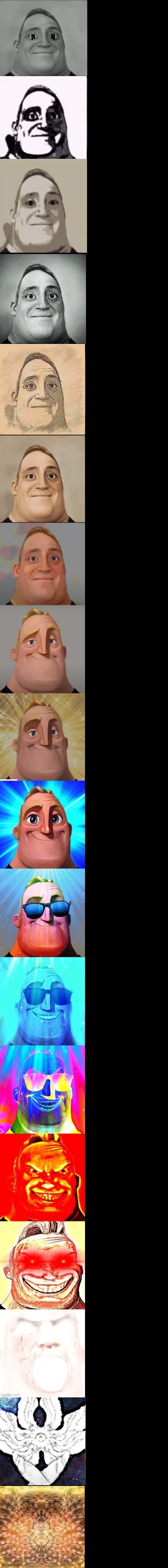 High Quality Mr incredible becoming grey to god Blank Meme Template