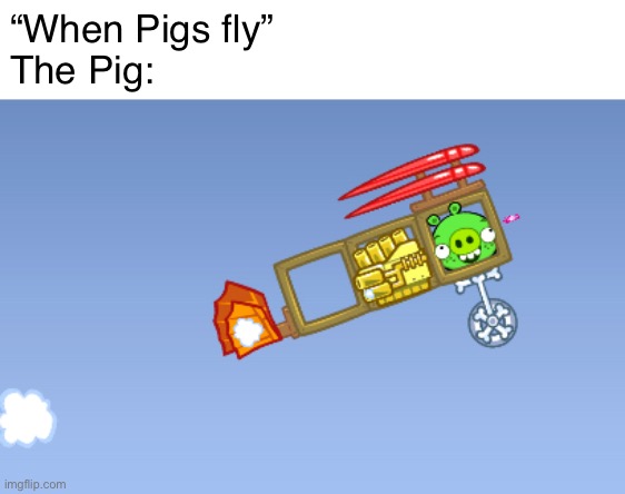 “When Pigs fly”
The Pig: | made w/ Imgflip meme maker