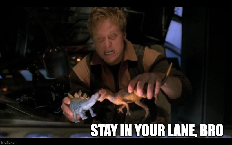 Firefly Wash Dinos | STAY IN YOUR LANE, BRO | image tagged in firefly wash dinos | made w/ Imgflip meme maker