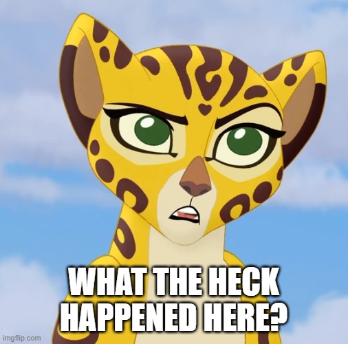 Confused Fuli | WHAT THE HECK HAPPENED HERE? | image tagged in confused fuli | made w/ Imgflip meme maker