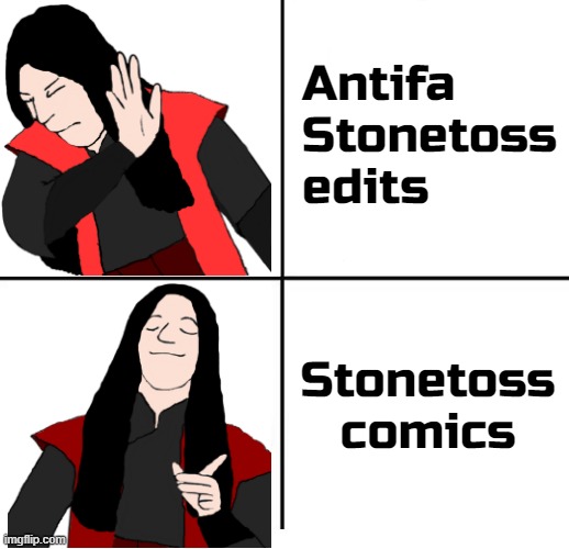 The fact that leftists go out of their way to edit Stonetoss comics shows how much he bothers them and I'm here for all of it | Antifa Stonetoss edits; Stonetoss comics | image tagged in drake hotline bling darth_memeus version,stonetoss,leftists,comics | made w/ Imgflip meme maker