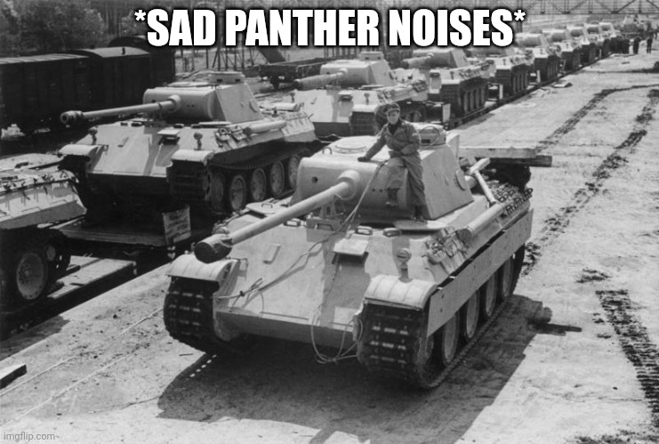 Panther Tank | *SAD PANTHER NOISES* | image tagged in panther tank | made w/ Imgflip meme maker