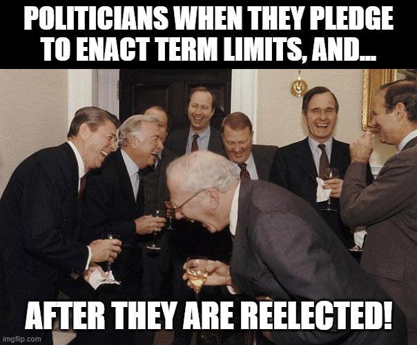 It's Not Funny Because It's True! | POLITICIANS WHEN THEY PLEDGE TO ENACT TERM LIMITS, AND... AFTER THEY ARE REELECTED! | image tagged in and then he said,politics,political memes,politicians,so true memes,political humor | made w/ Imgflip meme maker