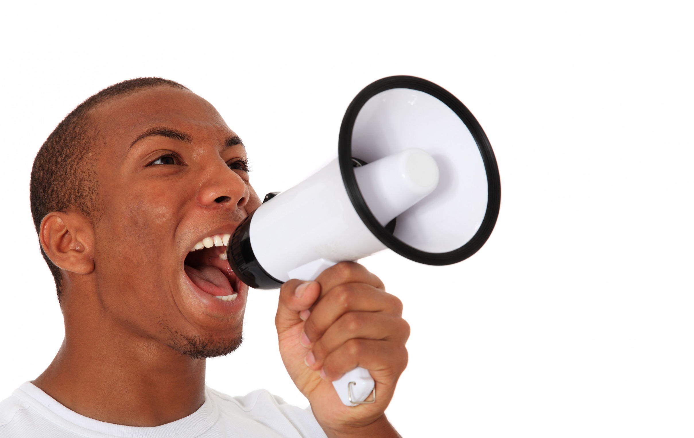 Guy shouting with microphone Blank Meme Template