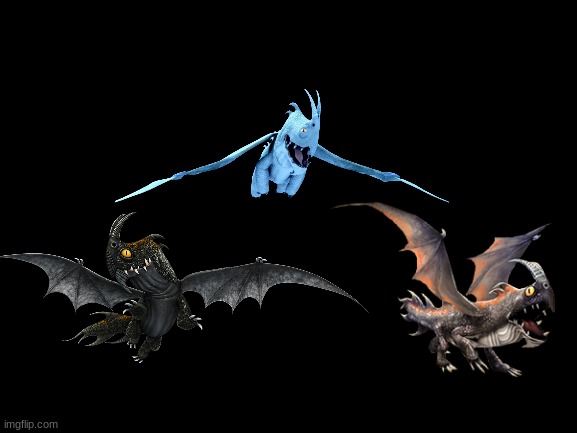 The Night Terror Trio | image tagged in httyd,how to train your dragon,dragon | made w/ Imgflip meme maker