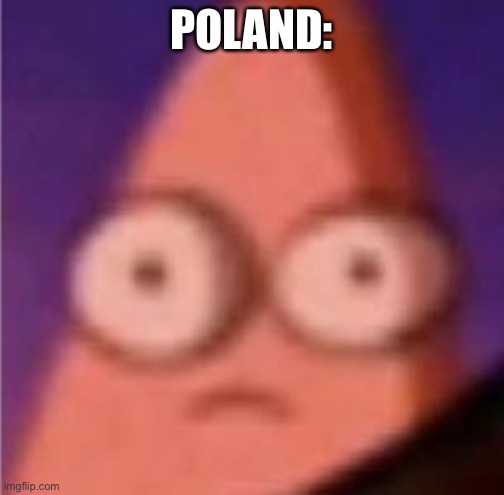 Eyes wide Patrick | POLAND: | image tagged in eyes wide patrick | made w/ Imgflip meme maker