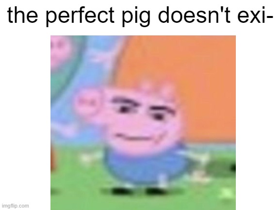 peppa pig | the perfect pig doesn't exi- | image tagged in pig,memes | made w/ Imgflip meme maker
