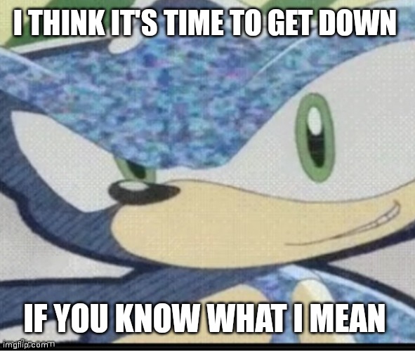 Sonic riders sonic | I THINK IT'S TIME TO GET DOWN; IF YOU KNOW WHAT I MEAN | image tagged in funny memes | made w/ Imgflip meme maker