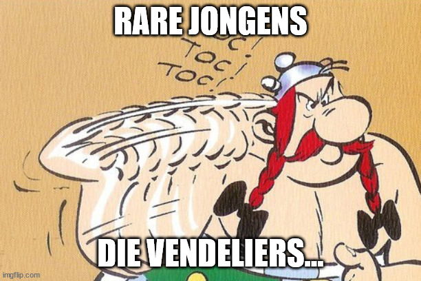 obelix | RARE JONGENS; DIE VENDELIERS... | image tagged in obelix | made w/ Imgflip meme maker