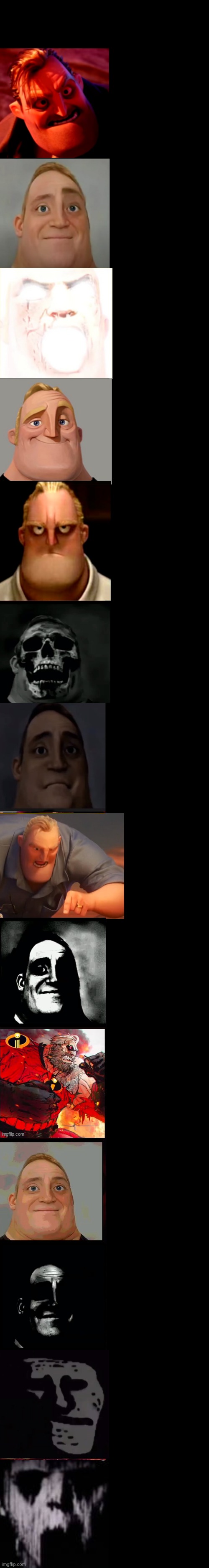 High Quality Mr incredible becoming random 14 phases Blank Meme Template