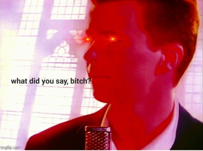 New Rick Astley reaction meme. | image tagged in what did you say b tch,rick astley,you know the rules and so do i,stop reading the tags | made w/ Imgflip meme maker