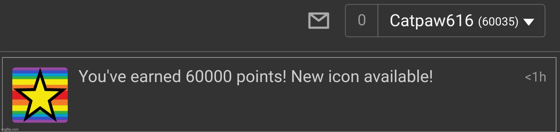 I got 60000 points! While it may not mean much to others, it rly shows how far I've come ;). So thank you | image tagged in thank you | made w/ Imgflip meme maker