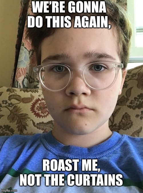 Roast Me Part 2 | WE’RE GONNA DO THIS AGAIN, ROAST ME, NOT THE CURTAINS | image tagged in roast | made w/ Imgflip meme maker