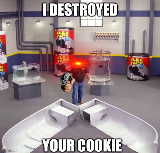 I sawed this boat in half | I DESTROYED YOUR COOKIE | image tagged in i sawed this boat in half | made w/ Imgflip meme maker