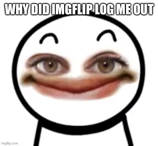 him | WHY DID IMGFLIP LOG ME OUT | image tagged in him | made w/ Imgflip meme maker