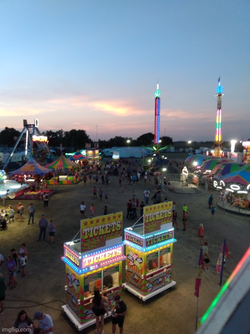 County fair from the faris wheel | image tagged in wheel | made w/ Imgflip meme maker