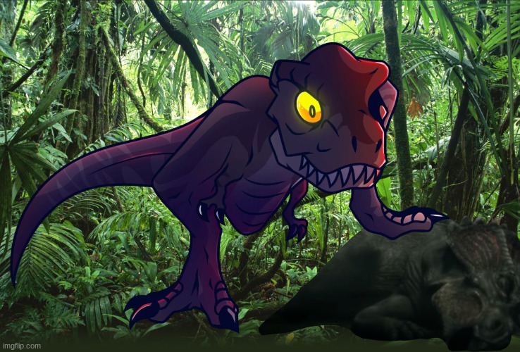 Rexy has taken down her prey (This is why you shouldn't mess with her) | made w/ Imgflip meme maker