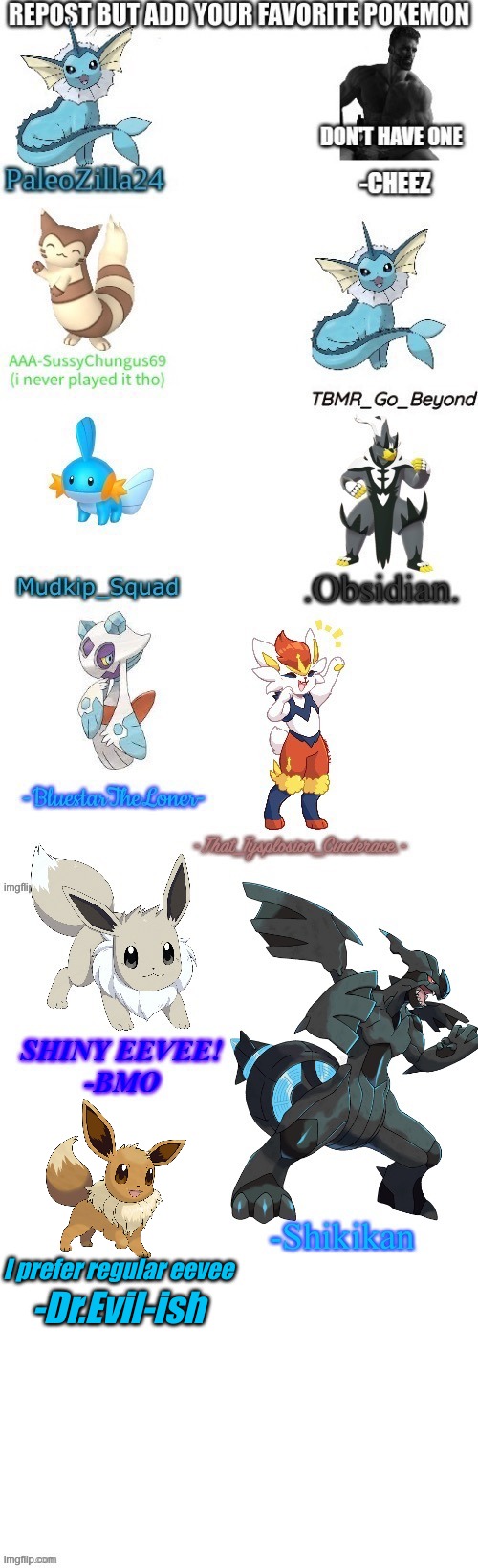 I'm only trying to get shiny Eevee so I can evolve it into shiny Umbreon | -Dr.Evil-ish; I prefer regular eevee | made w/ Imgflip meme maker