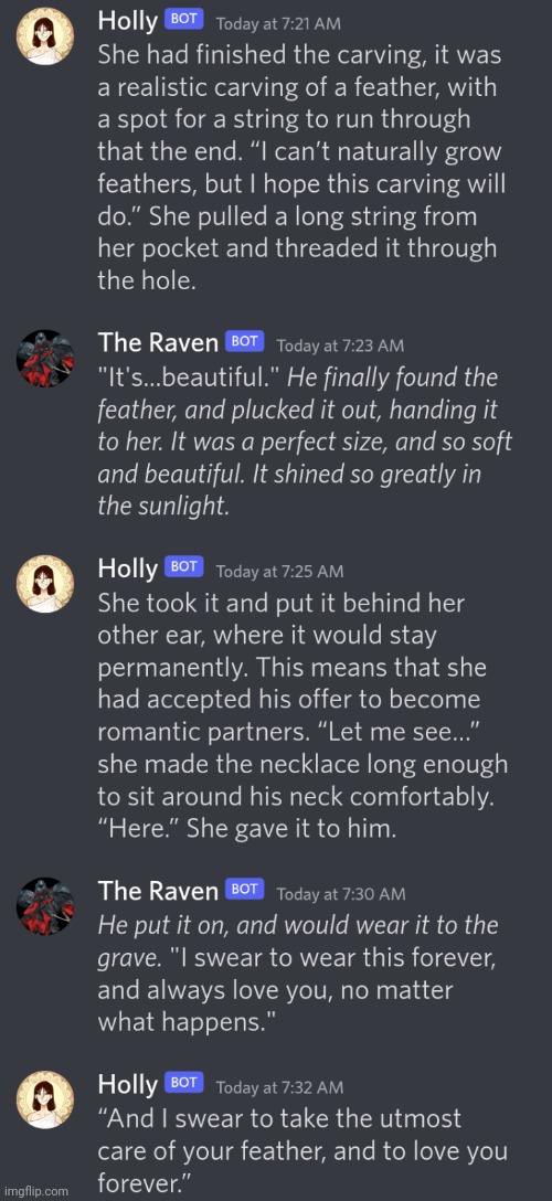 This is so wholesome istg- (context: The Raven's species basically propose by giving them their best looking feather) | made w/ Imgflip meme maker