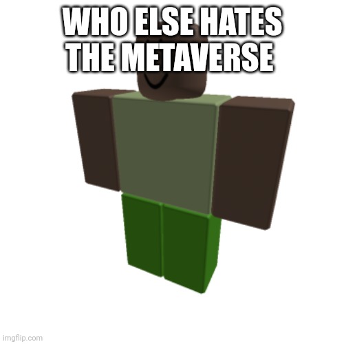 Roblox oc | WHO ELSE HATES THE METAVERSE | image tagged in roblox oc | made w/ Imgflip meme maker