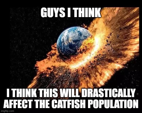 Its true | GUYS I THINK; I THINK THIS WILL DRASTICALLY AFFECT THE CATFISH POPULATION | image tagged in memes,oh wow are you actually reading these tags | made w/ Imgflip meme maker