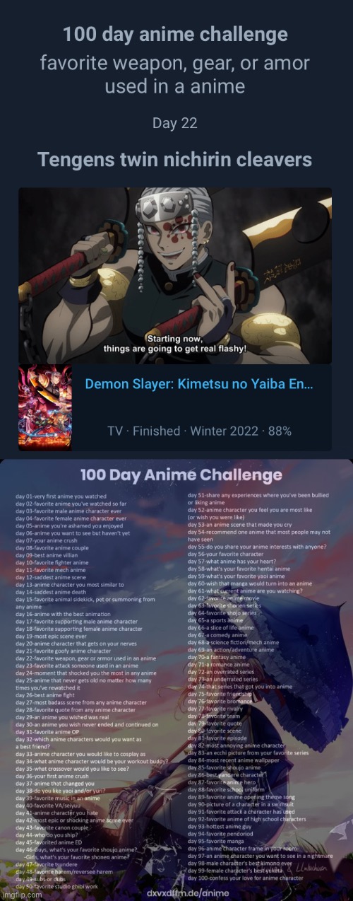 image tagged in 100 day anime challenge | made w/ Imgflip meme maker