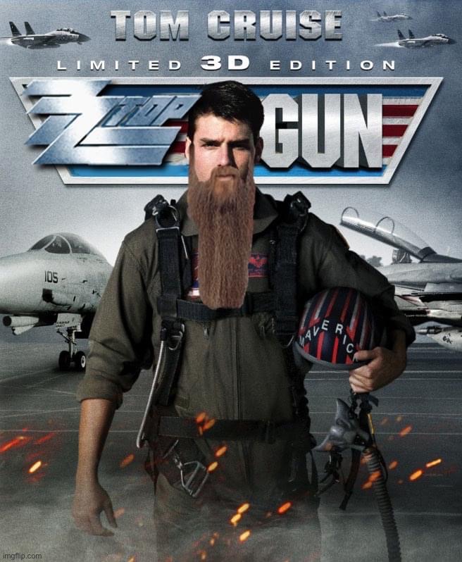 ZZ Top Gun | image tagged in zz top gun | made w/ Imgflip meme maker