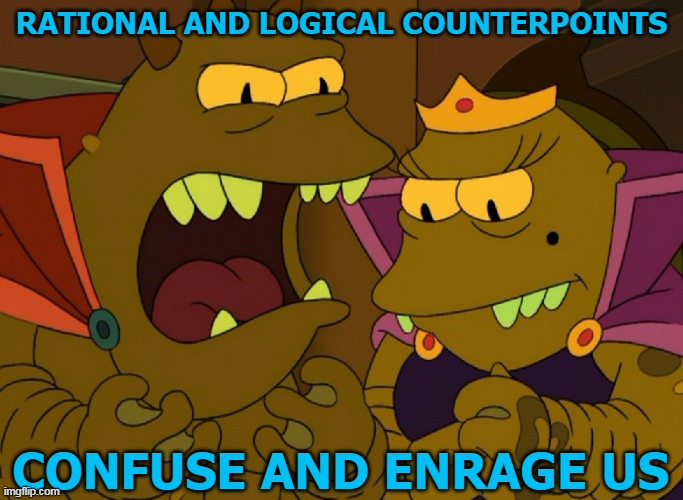 RATIONAL AND LOGICAL COUNTERPOINTS CONFUSE AND ENRAGE US | made w/ Imgflip meme maker