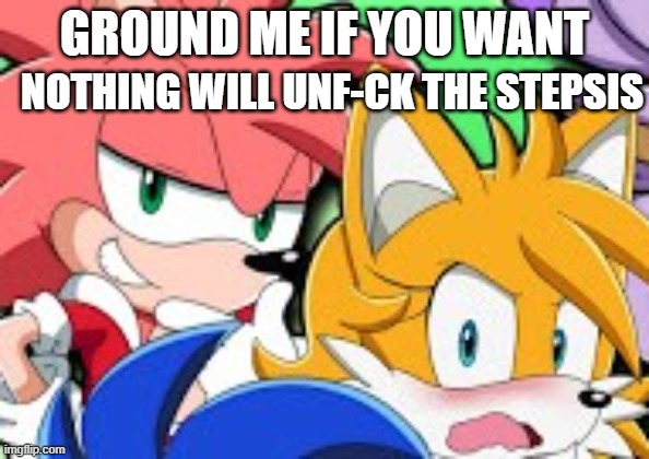 GROUND ME IF YOU WANT NOTHING WILL UNF-CK THE STEPSIS | made w/ Imgflip meme maker