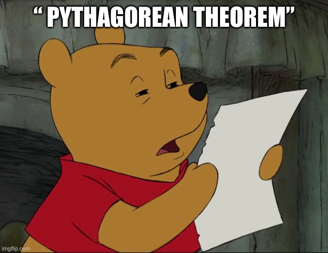 Math is confusing |  “ PYTHAGOREAN THEOREM” | image tagged in winnie the pooh,math,memes,confused,confusion | made w/ Imgflip meme maker