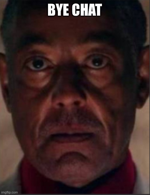 Gus fring | BYE CHAT | image tagged in gus fring | made w/ Imgflip meme maker