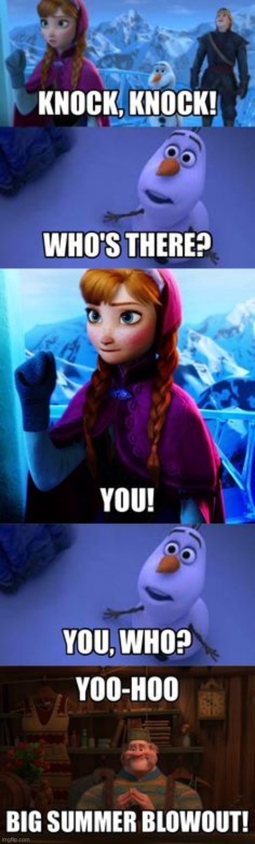image tagged in knock knock,frozen,hehe | made w/ Imgflip meme maker