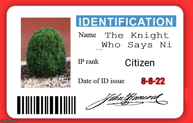 DMV ID Card | Citizen 8-8-22 | image tagged in dmv id card | made w/ Imgflip meme maker