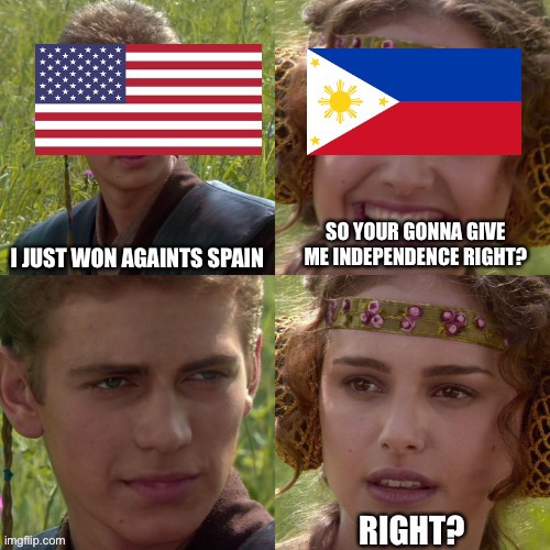 Reposting my first meme here | image tagged in united states,philippines,for the better right | made w/ Imgflip meme maker