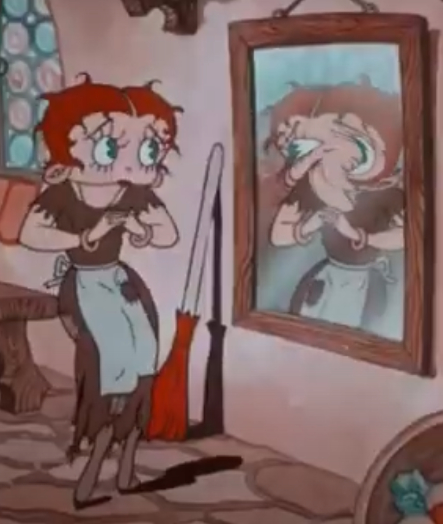 Betty Boop in the mirror Blank Meme Template