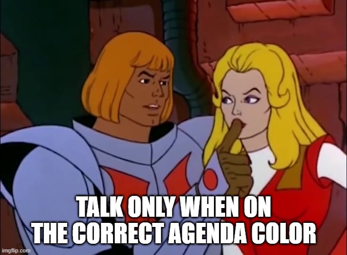 He-Man and She-Ra: The Secret of the Sword | TALK ONLY WHEN ON THE CORRECT AGENDA COLOR | image tagged in he-man and she-ra the secret of the sword | made w/ Imgflip meme maker