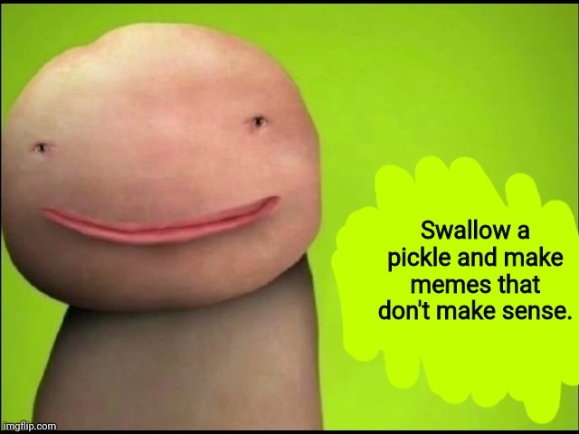 Skeam | Swallow a pickle and make memes that don't make sense. | image tagged in skeam | made w/ Imgflip meme maker