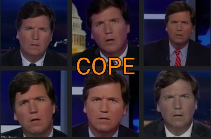 Confused tucker Carlsons | COPE | image tagged in confused tucker carlsons | made w/ Imgflip meme maker