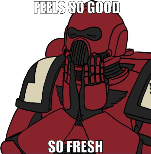 AFTER A CLEAN SHAVE AND A CLEAN FACE "HAIRLESS" | FEELS SO GOOD; SO FRESH | image tagged in warhammer feels good | made w/ Imgflip meme maker