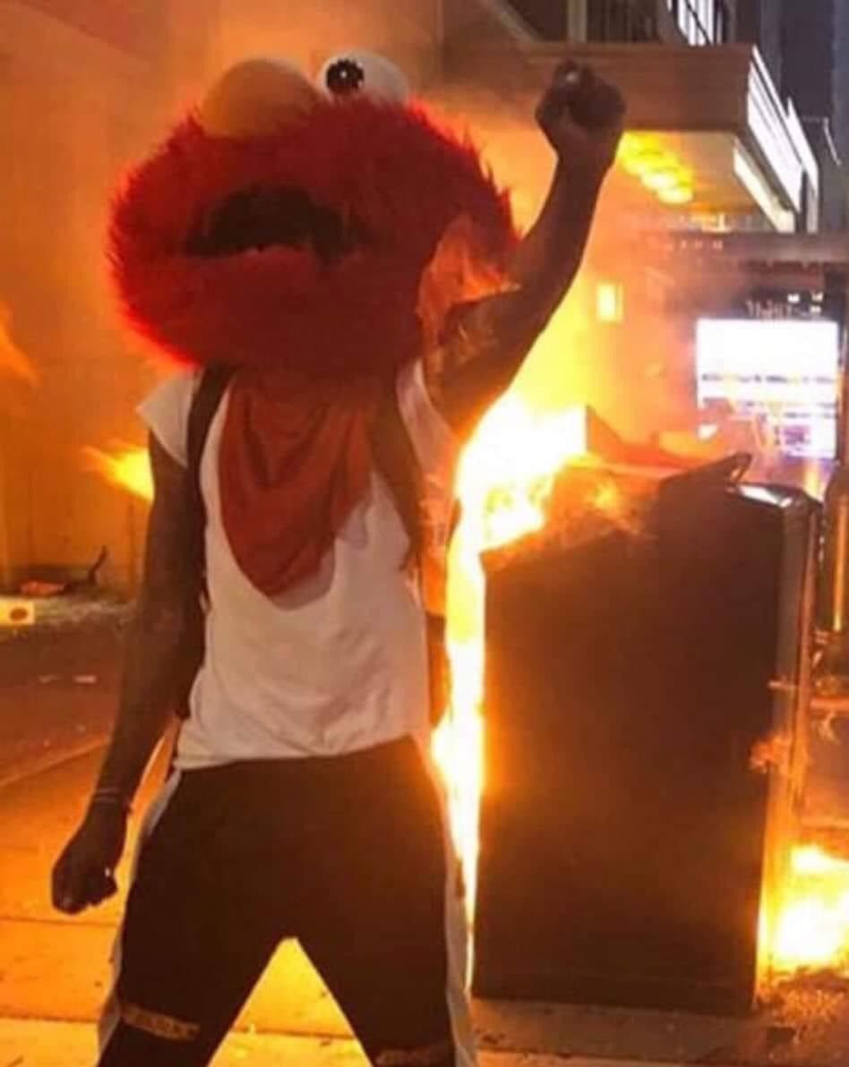 elmo incendio lucha social Blank Meme Template