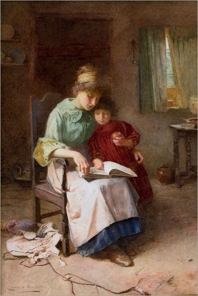High Quality Mother and child reading a story Blank Meme Template