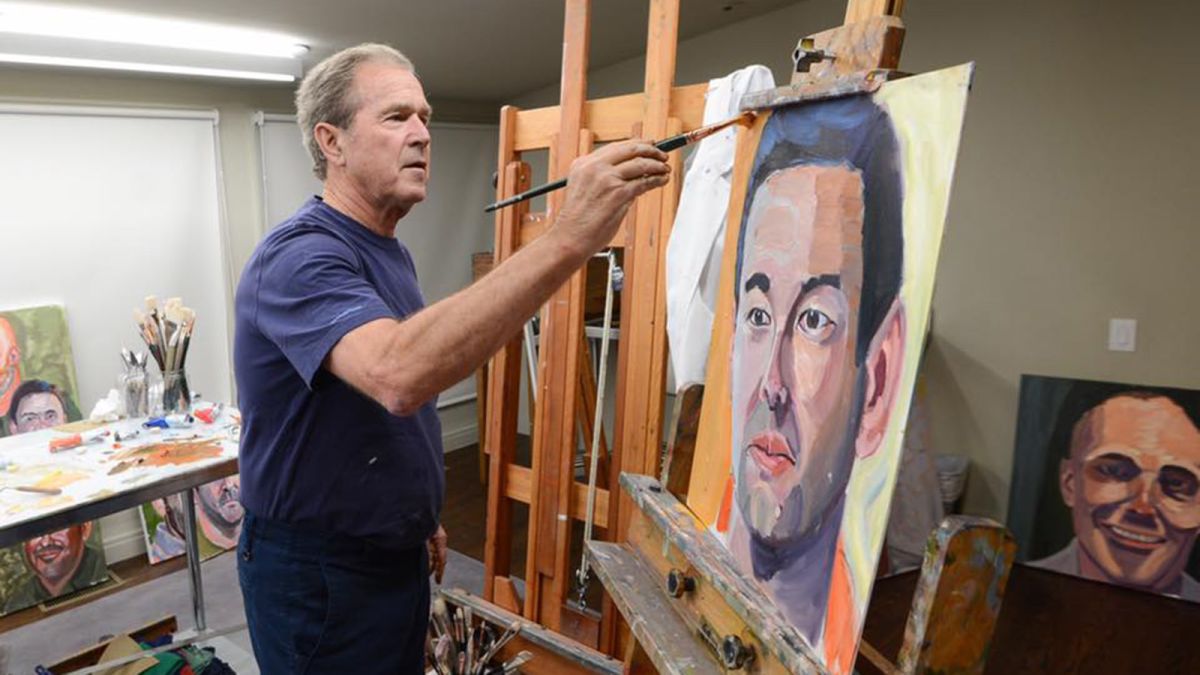High Quality George Bush painting Blank Meme Template