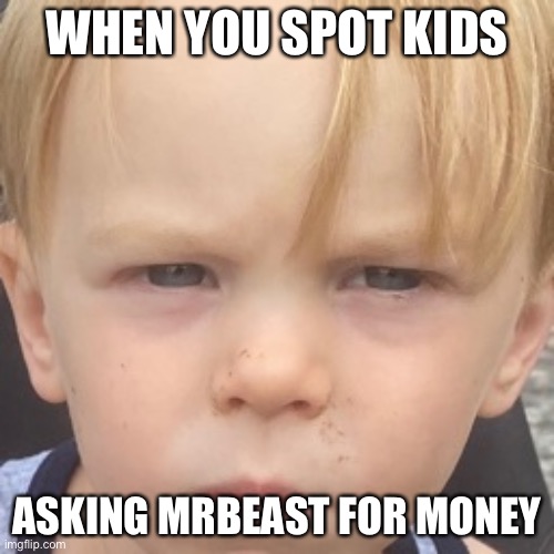 When you spot kids asking mrbeast for money | WHEN YOU SPOT KIDS; ASKING MRBEAST FOR MONEY | image tagged in when you spot x | made w/ Imgflip meme maker