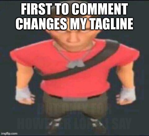 scout but I saved it so I don’t forget | FIRST TO COMMENT CHANGES MY TAGLINE; BUT ONLY FOR HOWEVER LONG I SAY | image tagged in scout but i saved it so i don t forget | made w/ Imgflip meme maker